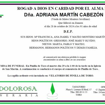 Dña. ADRIANA MARTÍN CABEZÓN